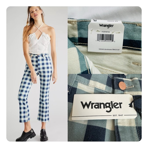 ★ NWT Wrangler Wrock 672 High-Rise Kick Flare Jeans Crop Jeans ★ - Picture 15 of 17
